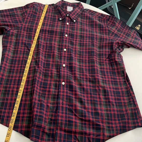 Brooks Brothers Plaid Red Green Navy long sleeve button down Shirt- XL - Picture 7 of 10